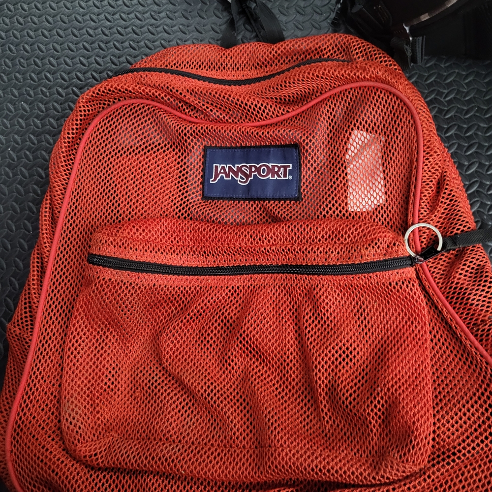 Jansport Vibrant Red Mesh Backpack